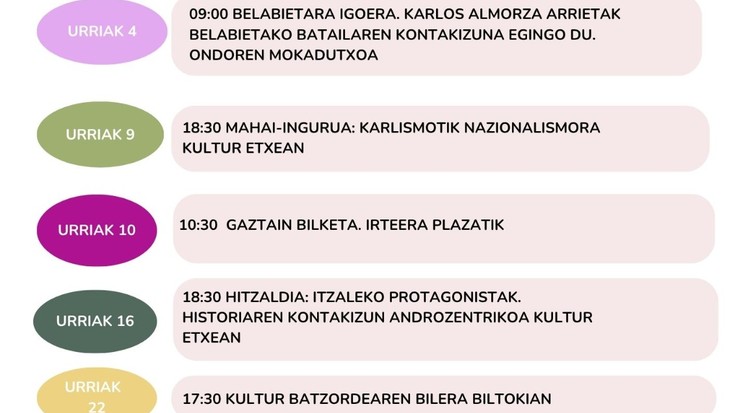 Elduaingo urriko agenda