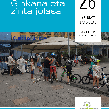 Bizikleta ginkana eta zinta jolasa