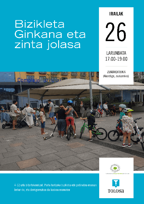 Bizikleta ginkana eta zinta jolasa