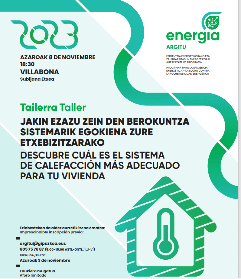 Energiaren inguruko saio praktikoan parte hartzeko izena eman behar da