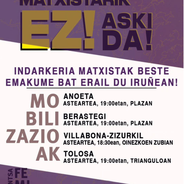 Mobilizazioa "Eraso matxistarik ez! Aski da!"