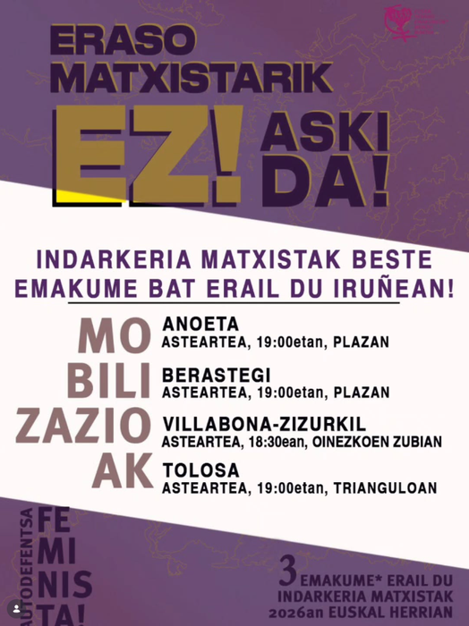 Mobilizazioa "Eraso matxistarik ez! Aski da!"