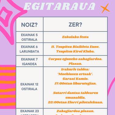 Alegiako ekaineko kultur egitaraua