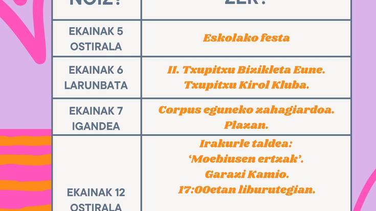 Alegiako ekaineko kultur egitaraua