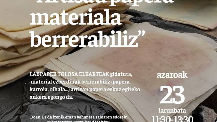 Artisau paper birziklatua egiteko tailerra