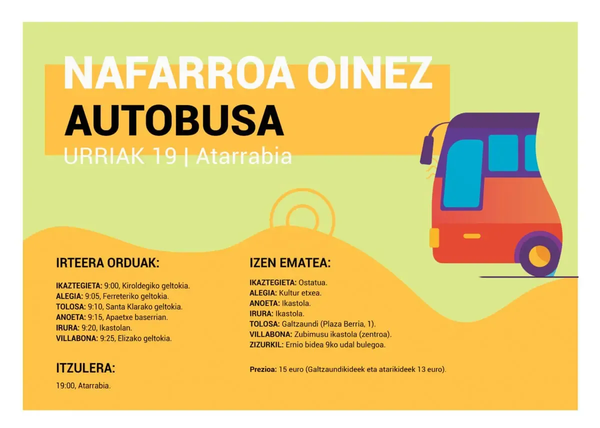 Gerturatu Nafarroa Oinezera autobusez Tolosaldetik