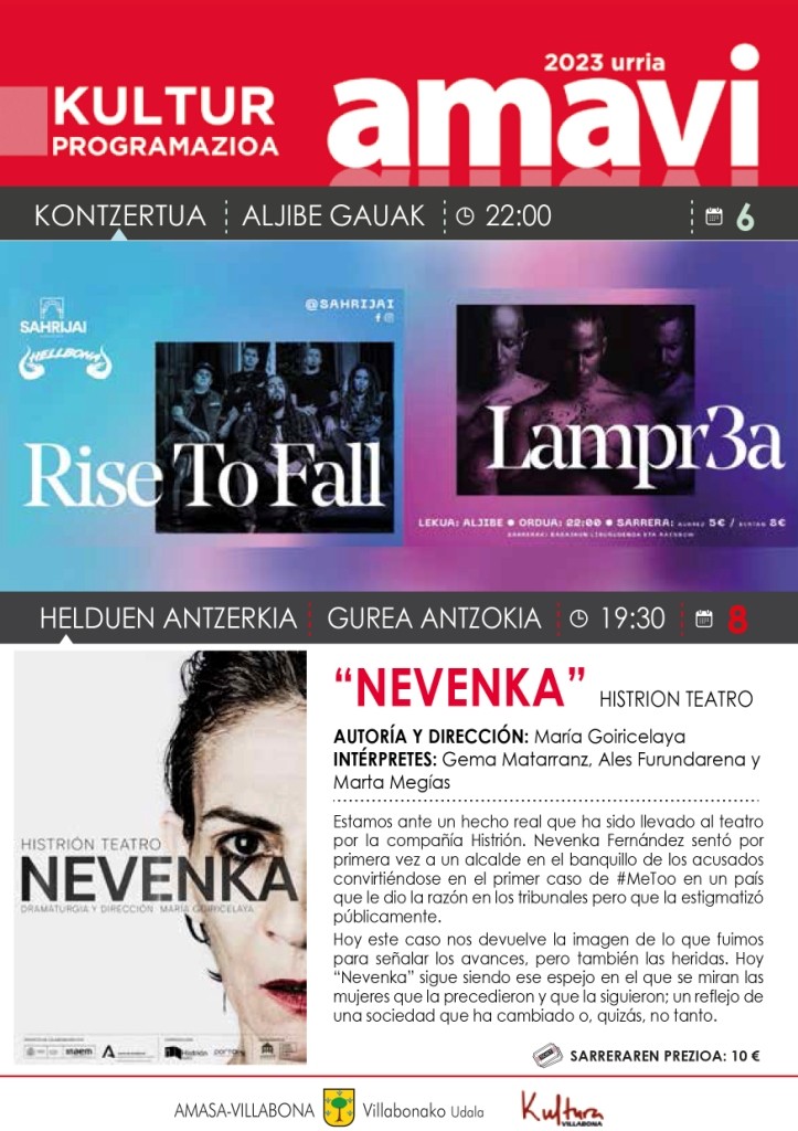 Urriko programazioa aurkeztu du Kultura sailak