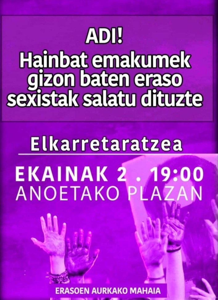 Anoetan eraso sexisten aurkako protokolo instituzionala aktibatu dute
