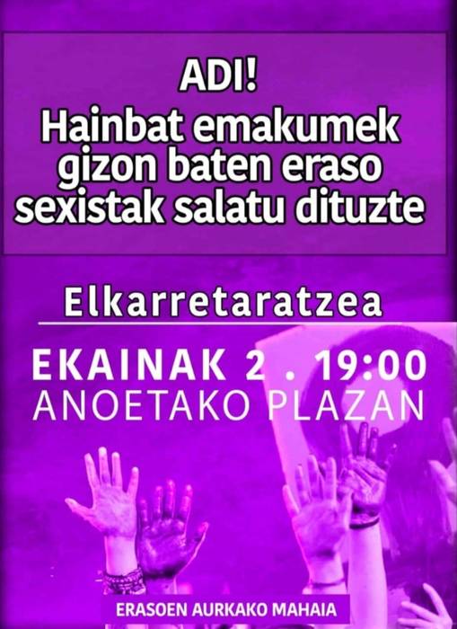 Anoetan eraso sexisten aurkako protokolo instituzionala aktibatu dute