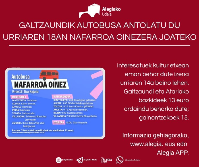 Autobusa Nafarroa Oinezera joateko