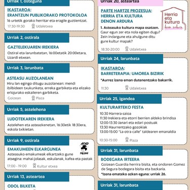 Asteasuko kultur agenda