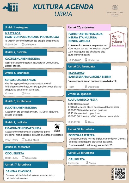 Asteasuko kultur agenda