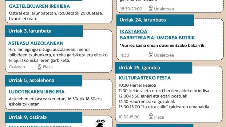 Asteasuko kultur agenda