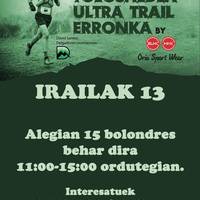 UTT Erronka mendi lasterketarako 15 bolondres behar dira irailaren 13rako