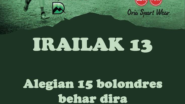 UTT Erronka mendi lasterketarako 15 bolondres behar dira irailaren 13rako