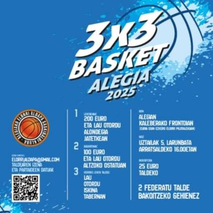 Elorri Aldapak 3x3 saskibaloi txapelketa