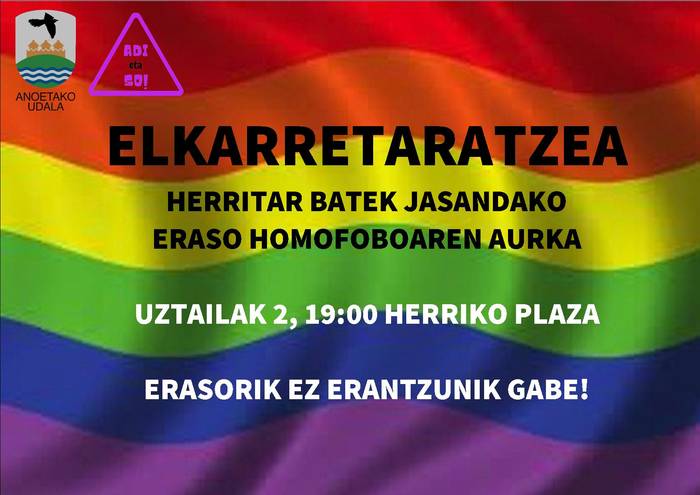 Elkarretaratzea eraso homofoboa salatzeko