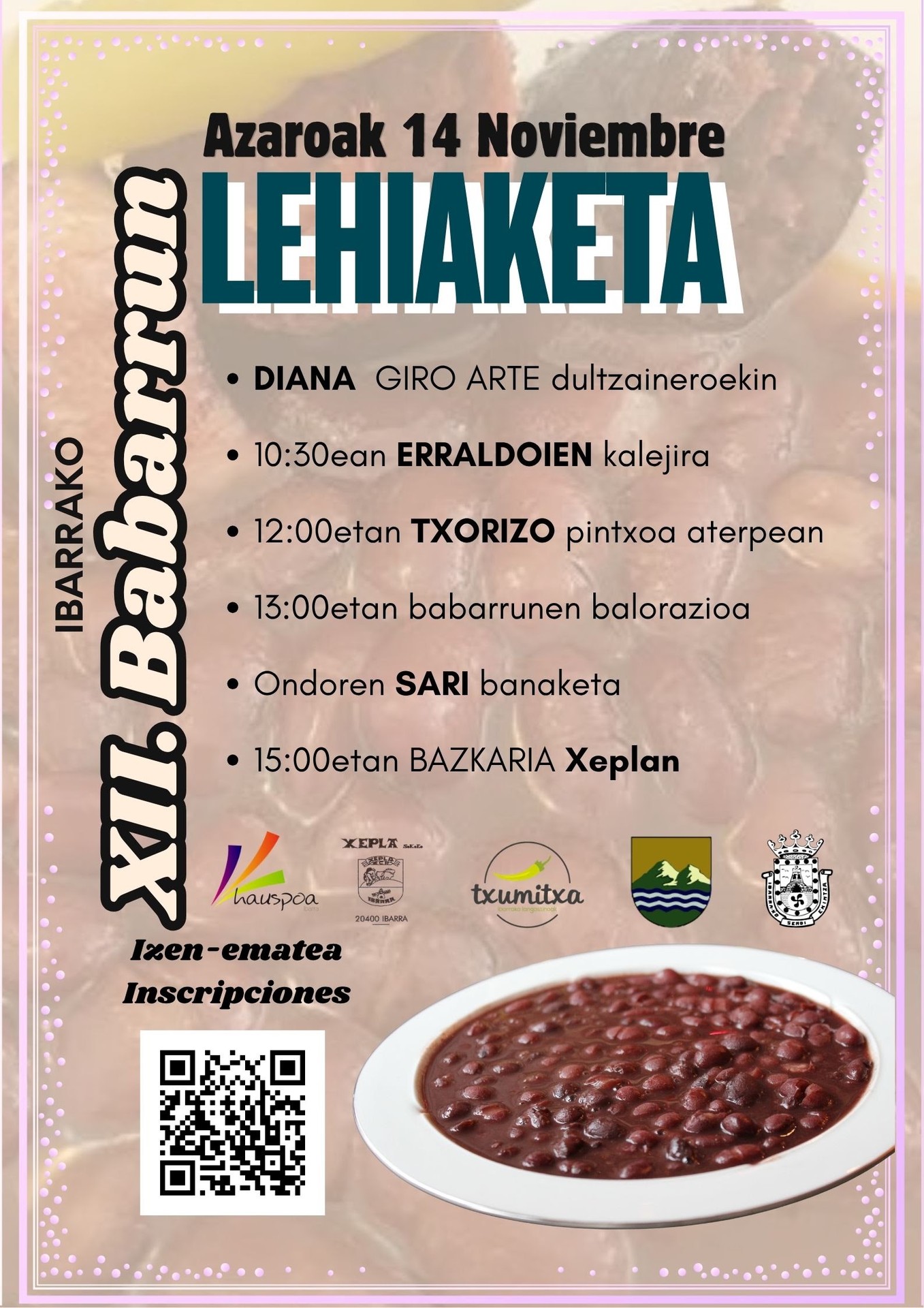 Zabalik dago Ibarrako XII. Babarrun Lehiaketan izena emateko epea