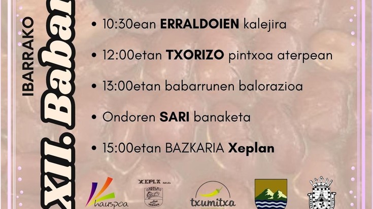 Zabalik dago Ibarrako XII. Babarrun Lehiaketan izena emateko epea