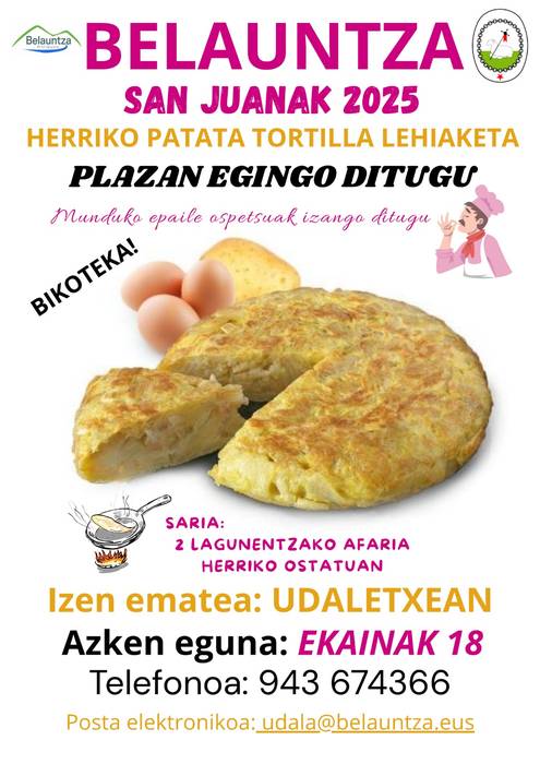 PATATA TORTILLA LEHIAKETA BELAUNTZA SAN JUANAK 2025