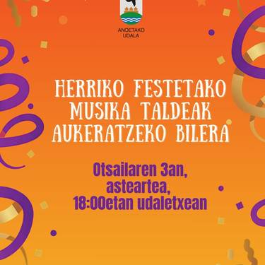 Herriko festetako musika taldeak aukeratzeko bilera