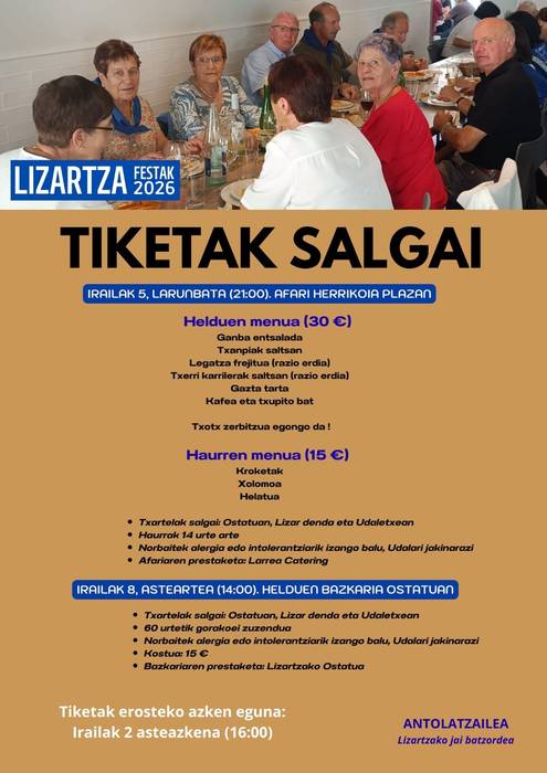 Festetako tiketak salgai
