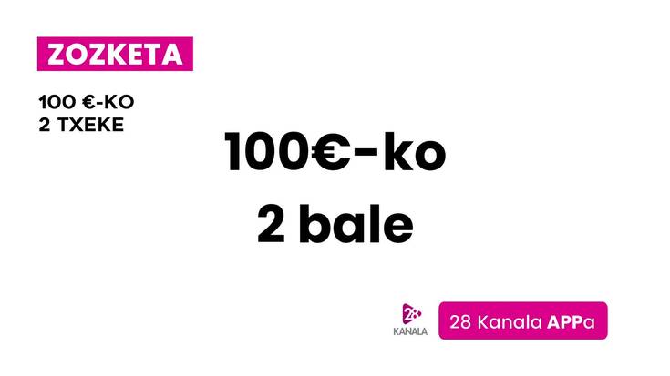 [ZOZKETA] 100€-ko bi txeke Oria Merkatarien Elkartearen eskutik