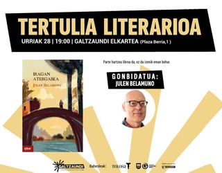 Julen Belamunoren ‘Iragan amaigabea’ landuko da urriko Tertulia Literarioan