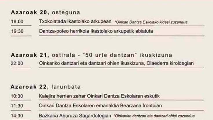 Oinkari, 50 urte dantzan