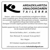 Argazkilaritza analogikoaren tailerra