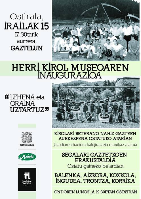 Gazteluko Ostatuan herri-kirol museoaren inaugurazioa egingo da, irailaren 15ean arratsaldeko 17:30ean